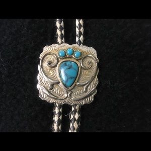 Turquoise Cowboy/girl BOLO Tie